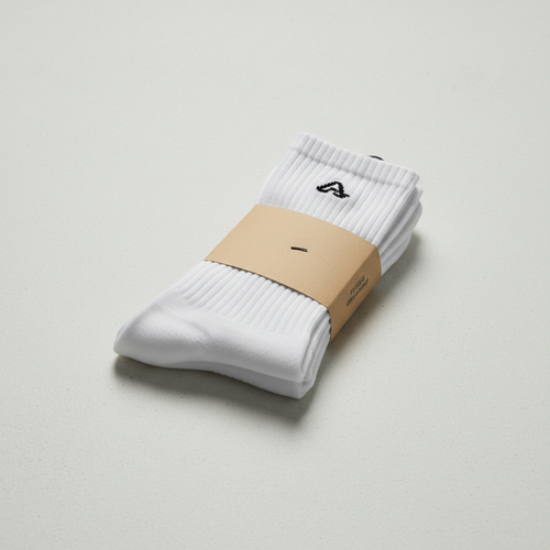 Saint Tears Sport Ribbed Socks in white, ribbed fabric, athletic style