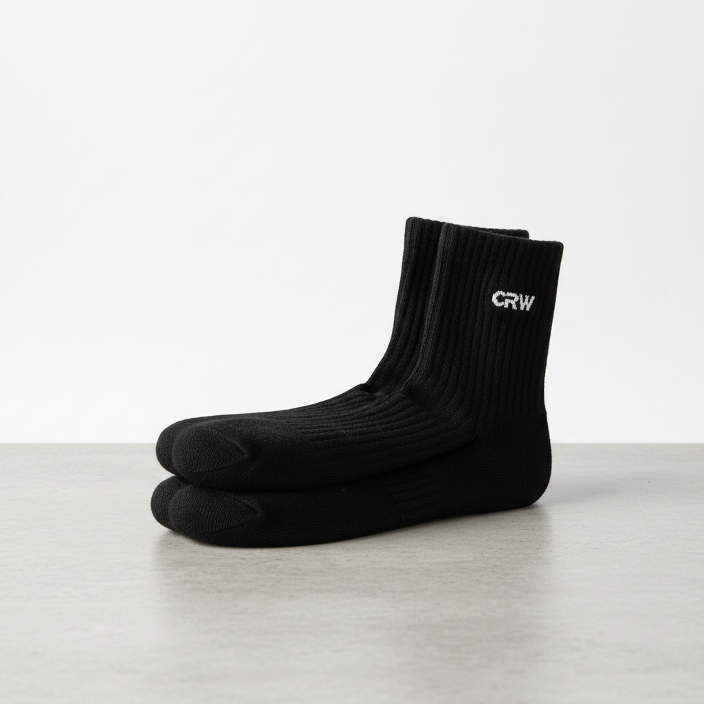 Saint Tears Casual Ribbed Socks in black, ribbed fabric, casual streetwear style
