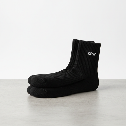 Saint Tears Casual Ribbed Socks in black, ribbed fabric, casual streetwear style